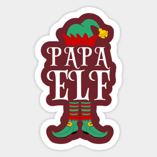 Papa elf family matching Christmas Sticker